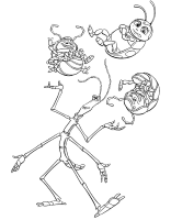 A coloring page of a bugs life